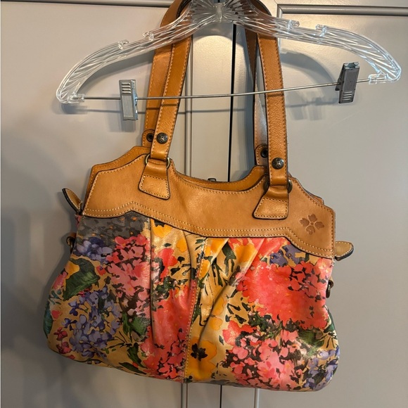 Vintage Patricia Nash floral Tan Leather Bag - Picture 6 of 13